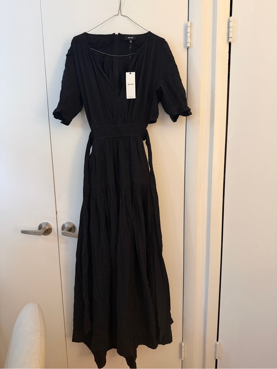 ME+EM Dresses & Skirts - ME+EM Cheesecloth Cut-Out Shortsleeve Full Length Black Dress